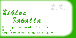 miklos kapalla business card